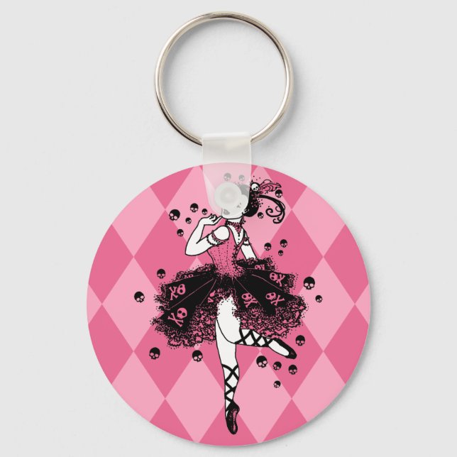 Chaveiro Ballerina Gótica a Rosa (Frente)