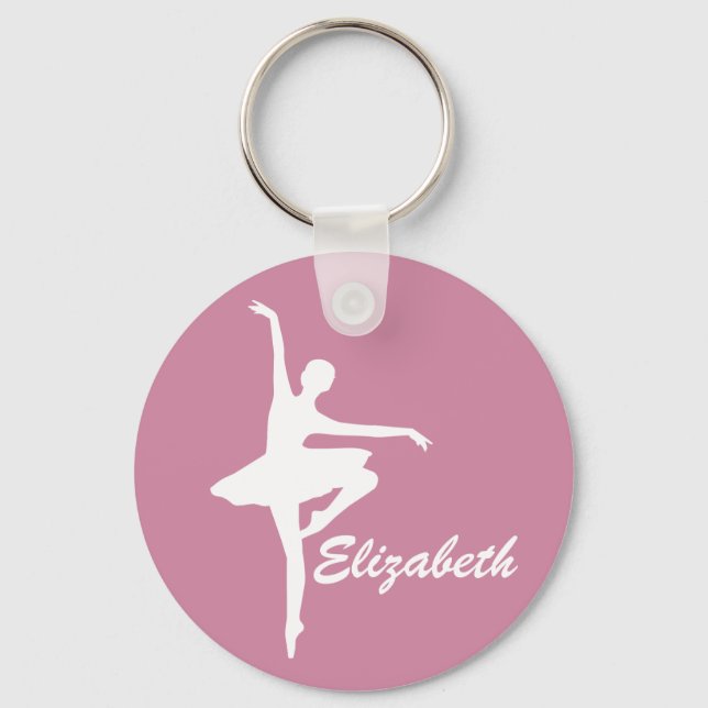 Chaveiro Ballerina Rosa Personalizada (Frente)