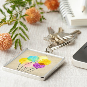 Chaveiro Balões coloridos de cor aquosa