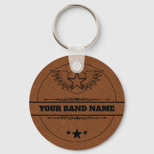 Chaveiro Banda de nome personalizado Merch Rock Country Mú