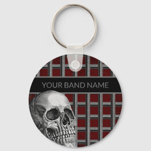Chaveiro Banda Merch Custom Name Rock Skull Music