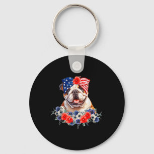Chaveiro Bandana de Cachorro Bulldog Bandeira Americana 4 d