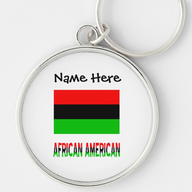 Chaveiro Bandeira Afro-Americana e Diáspora Personalizada (Frente)