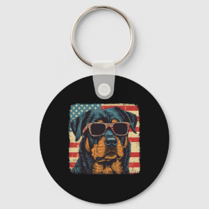 Chaveiro Bandeira Americana 4 De Julho De Rottweiler