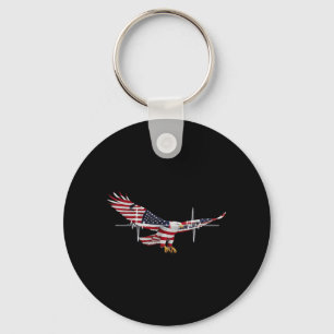Chaveiro Bandeira Americana Águia Careca EUA 4 de Julho Pat