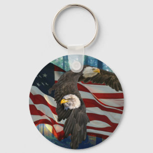 Chaveiro Bandeira Americana Bald Eagle