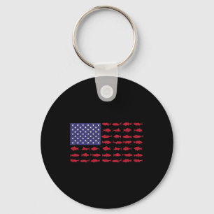 Chaveiro Bandeira Americana Camisa de Pesca 4 de julho, Cri