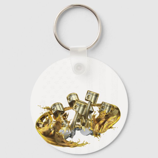 Chaveiro Bandeira Americana Carro Musculoso Piston 3 (Frente)