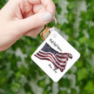 Chaveiro Bandeira Americana com Cruzes