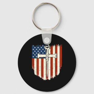 Chaveiro Bandeira Americana Cruz 3 Prego Dom Patriótico Cri