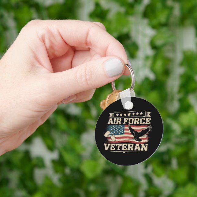 Chaveiro Bandeira Americana da Força Aérea dos EUA Veterano (Mão)