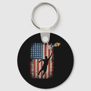 Chaveiro Bandeira Americana de Arte Esportiva de Peteca de