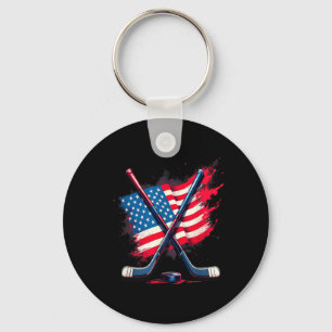 Chaveiro Bandeira Americana de Hóquei no Gelo 2
