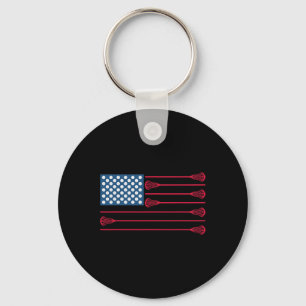 Chaveiro Bandeira Americana de Lacrosse Lacrosse Legal Famí