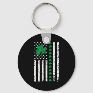 Chaveiro Bandeira americana dos EUA com trevos para o dia d