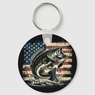 Chaveiro Bandeira Americana Dos EUA Pescando Byss Peixe Pes