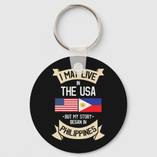 Chaveiro Bandeira Americana Filipina Presentes Raízes Filip