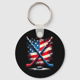 Chaveiro Bandeira Americana Hóquei no Gelo 4