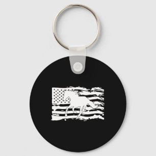 Chaveiro Bandeira Americana Horse Lover Patriótica Horsebac