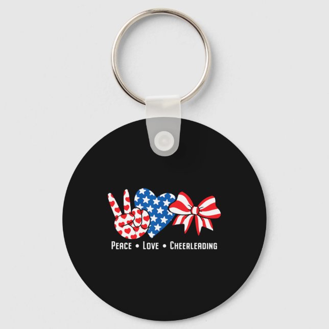 Chaveiro Bandeira Americana Love Cheerhead Cheerlea (Frente)