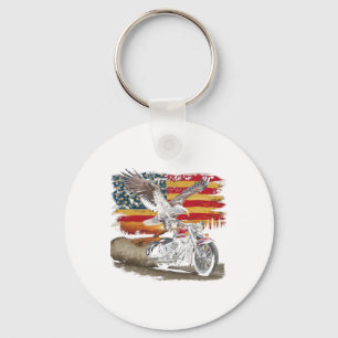 Chaveiro Bandeira Americana Moto Usa Bandeira Biker Retro