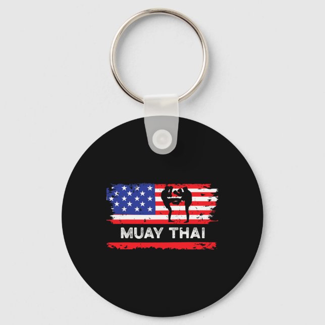 Chaveiro Bandeira Americana Muay Thai Presente Tailândia Ar (Frente)