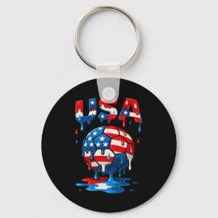 Chaveiro Bandeira Americana No Estilo Gotejante De Bola De