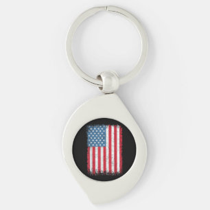 Chaveiro Bandeira Americana Patriótica dos EUA Para Homens