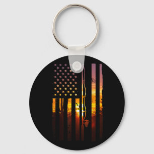 Chaveiro Bandeira Americana Peixe Pescador Pescador Engraça
