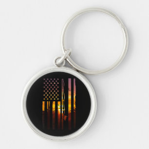 Chaveiro Bandeira Americana Peixe Pescador Pescador Engraça