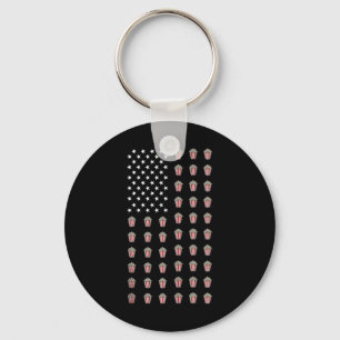 Chaveiro Bandeira Americana Pipoca Comida EUA Patriotismo P