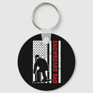 Chaveiro Bandeira Americana Snowboard Pai Snowboarder Papa