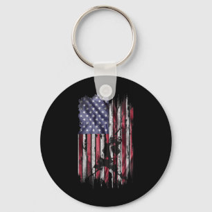Chaveiro Bandeira Americana Vintage EUA Melhor Pai de Badmi