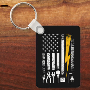 Chaveiro Bandeira Americana Vintage Ferramentas de Eletrici