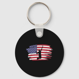 Chaveiro Bandeira Americana Vintage Retro Badminton 4 De Ju