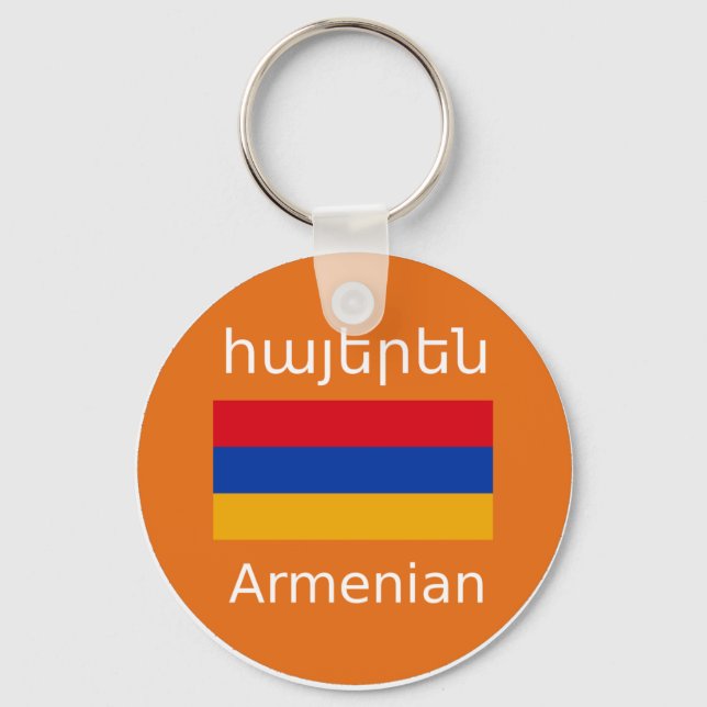 Chaveiro Bandeira Armênio e Design de idioma (Frente)