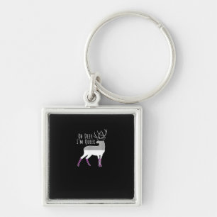 Chaveiro Bandeira Assexual Oh Deer Orgulho Queer Engraçado