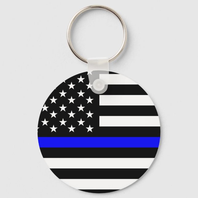 Chaveiro bandeira azul-fina da polícia eua estados unidos a (Frente)