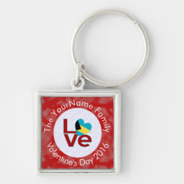 Chaveiro Bandeira Bahamiana Letras Vermelhas AMOR Branco no