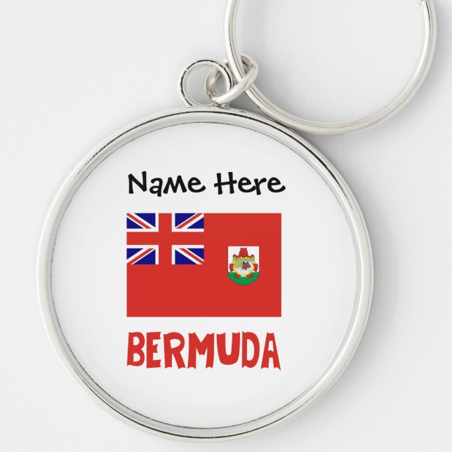 Chaveiro Bandeira Bermudiana Personalizada de Bermudas  (Frente)