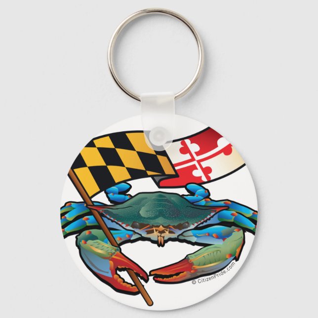Chaveiro Bandeira Blue Crab Maryland (Frente)