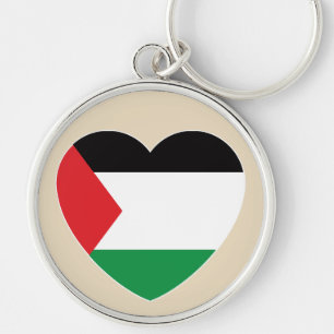 Chaveiro bandeira branca palestina design gráfico cardíaco