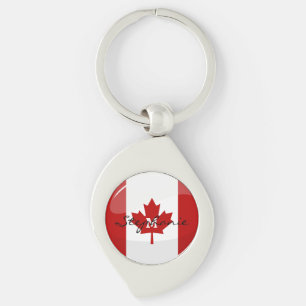 Chaveiro Bandeira canadense redonda lustrosa
