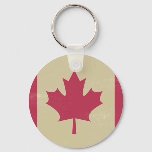 Chaveiro bandeira canadiana grunge (Frente)