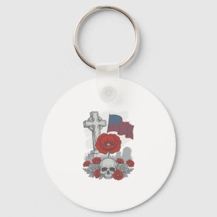 Chaveiro Bandeira Cruz da Papoula Memorial Vetor de Gravura