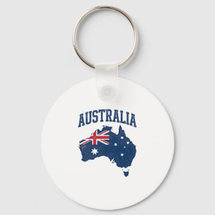 Chaveiro Bandeira da Austrália Mapa Gráfico Antigo Maltrata