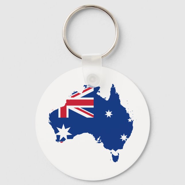 Chaveiro Bandeira da Austrália na forma da Austrália (Frente)