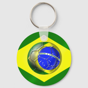Chaveiro Bandeira da bola de futebol de Brasil Futebol
