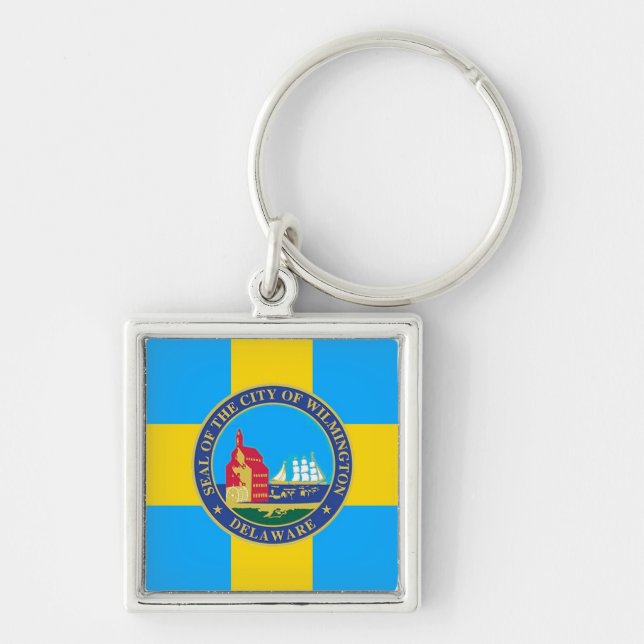 Chaveiro Bandeira da cidade de Wilmington, Delaware (Frente)