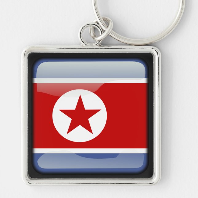 Chaveiro Bandeira da Coreia do Norte (Frente)